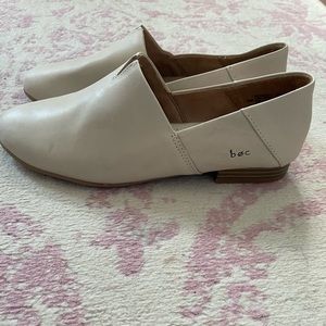 Boc Nude White Leather Flats